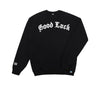 color: black ~ alt: lucky devil wicking crewneck