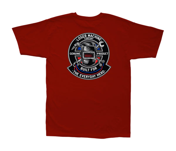 color: cardinal ~ alt: Everyday hero stock tee