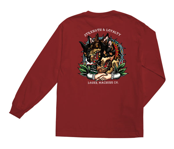 color: cardinal ~ alt: pharoah dogs stock tee