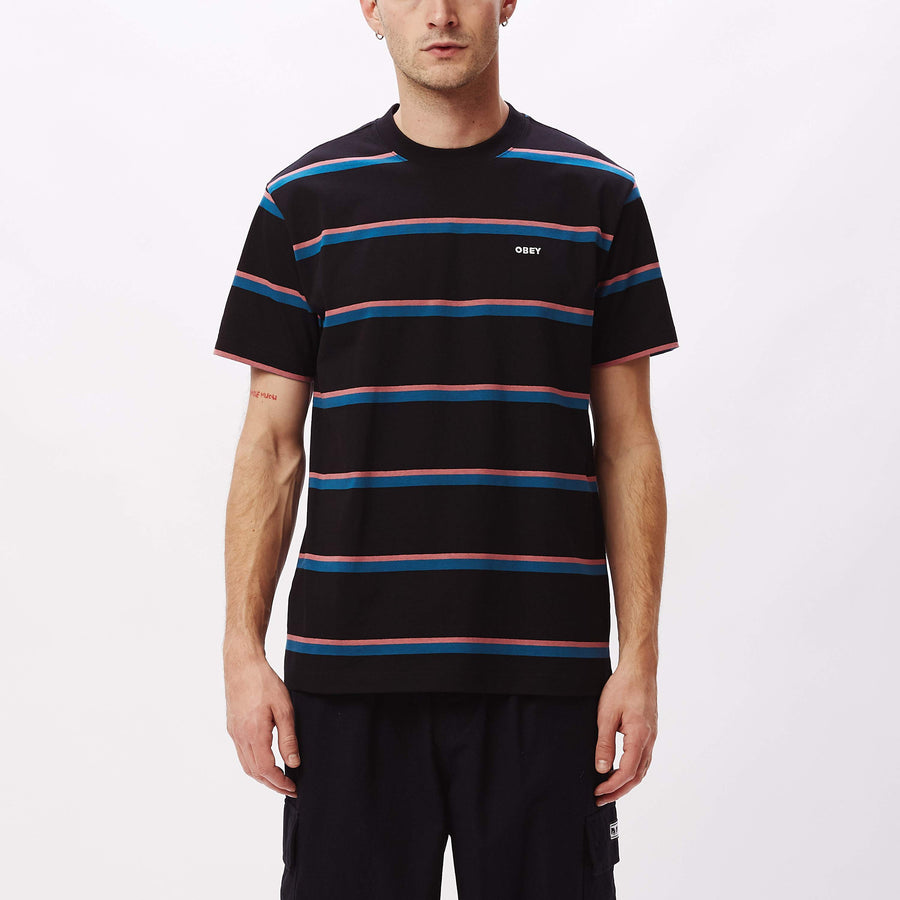 Idea LS Organic Wide Stripe T-Shirt Black Multi