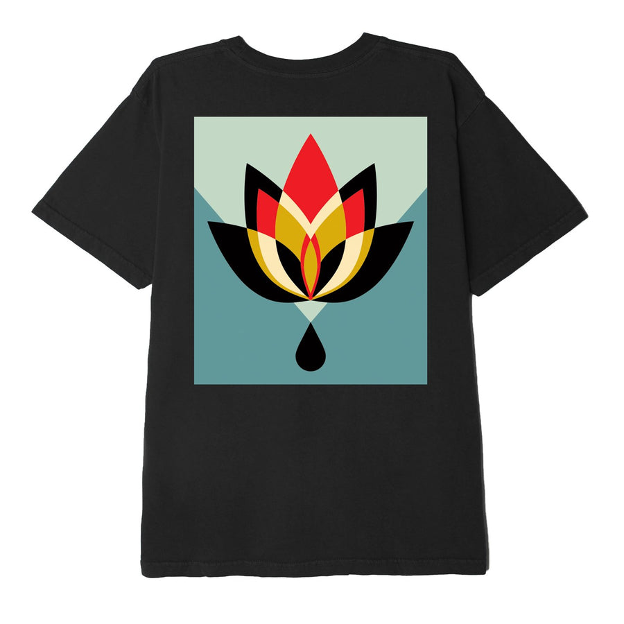 Geometric Flower III Organic T-Shirt black