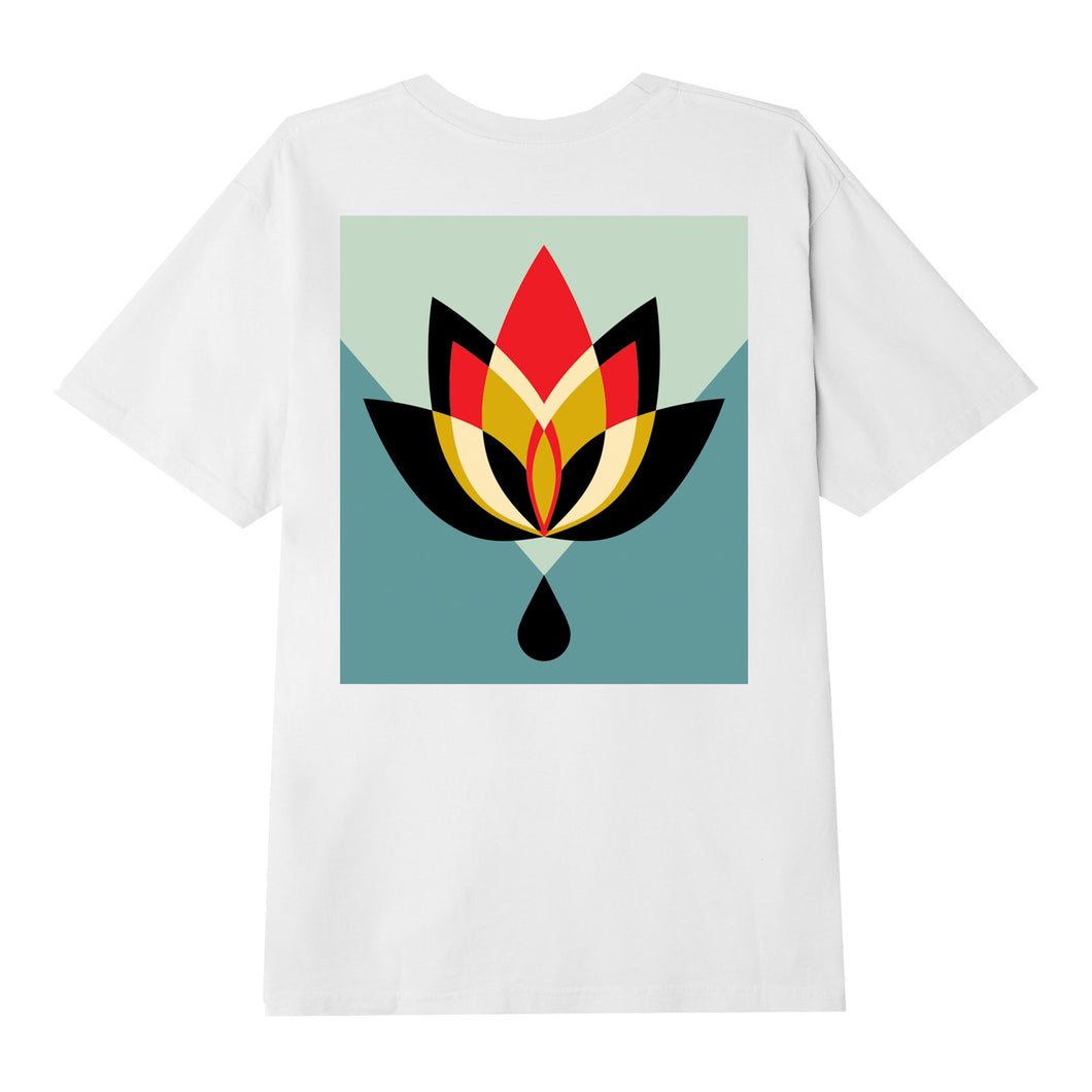 Geometric Flower III Organic T-Shirt white