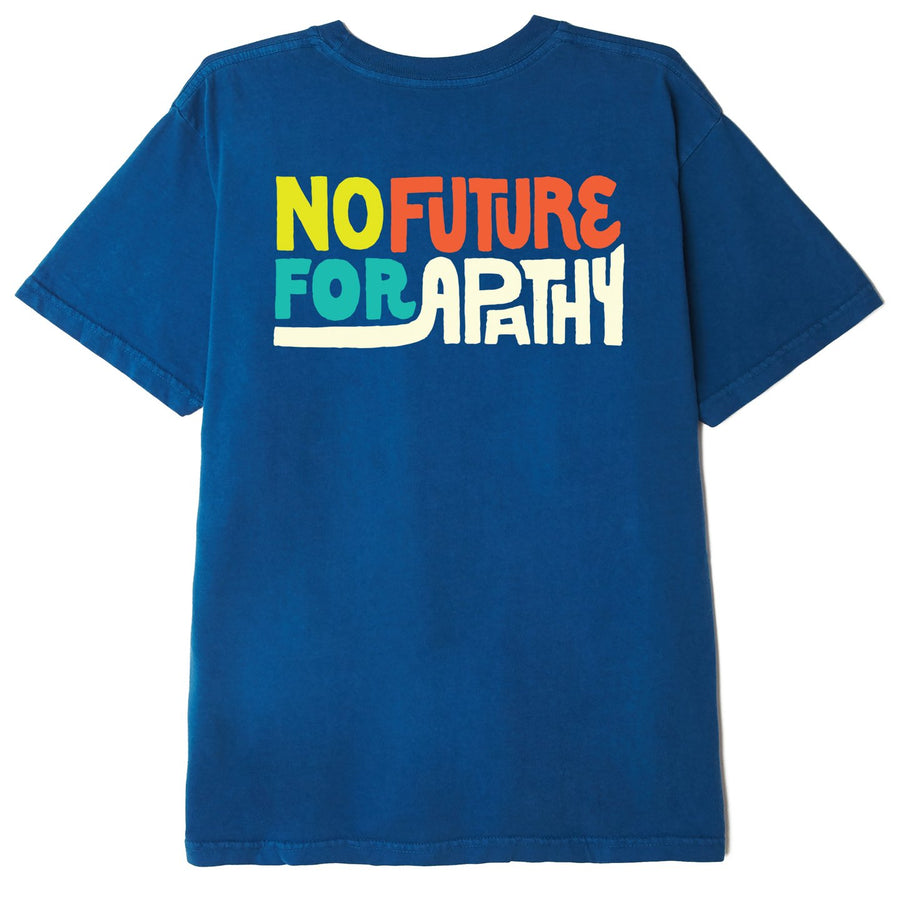 No Apathy Organic T-Shirt Blue Sapphire