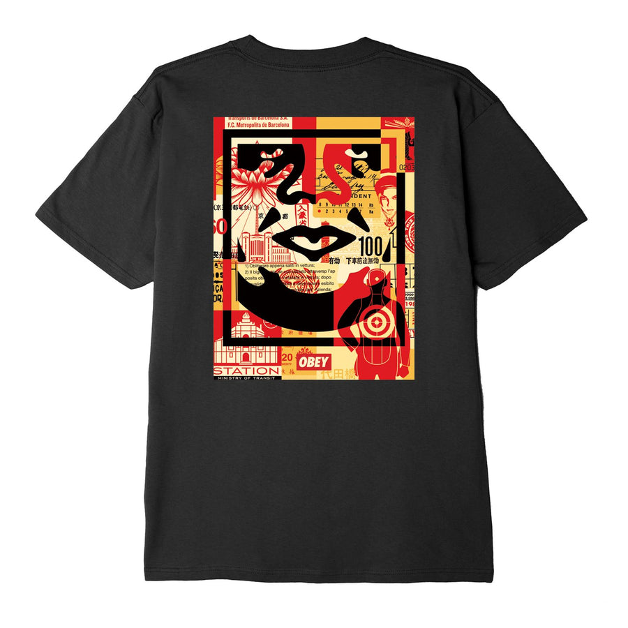 Face Collage Classic Tee Black