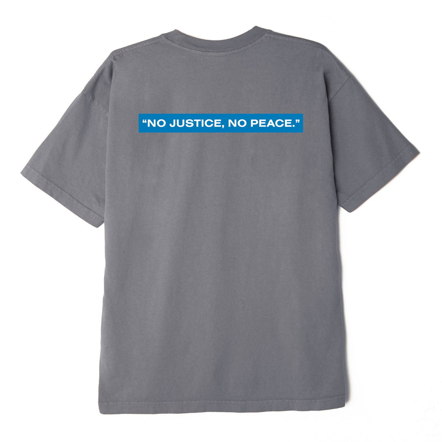 No Justice No Peace Heavyweight Box T-Shirt Frost Grey