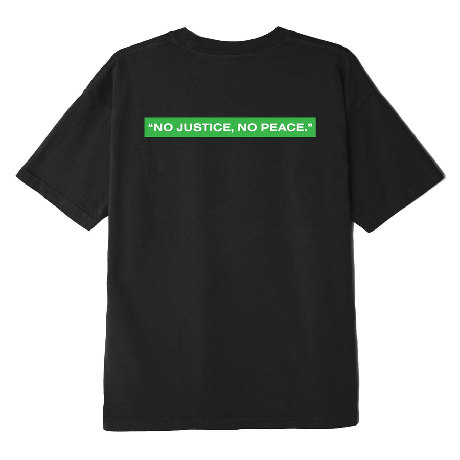 No Justice No Peace Heavyweight Box T-Shirt Off Black