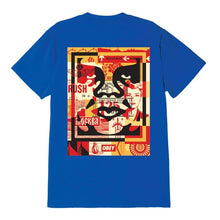 OBEY 3 FACE COLLAGE SUSTAINABLE T-SHIRT royal blue