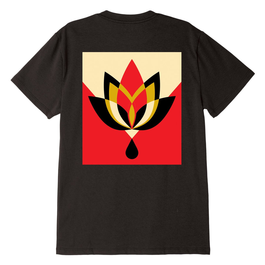 Geometric Flower 3 Sustainable T-Shirt Black