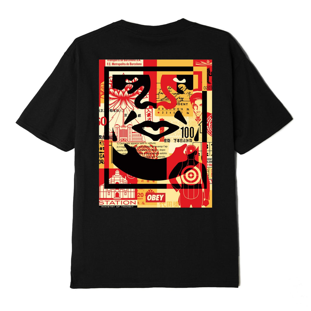 Face Collage Sustainable Tee Black