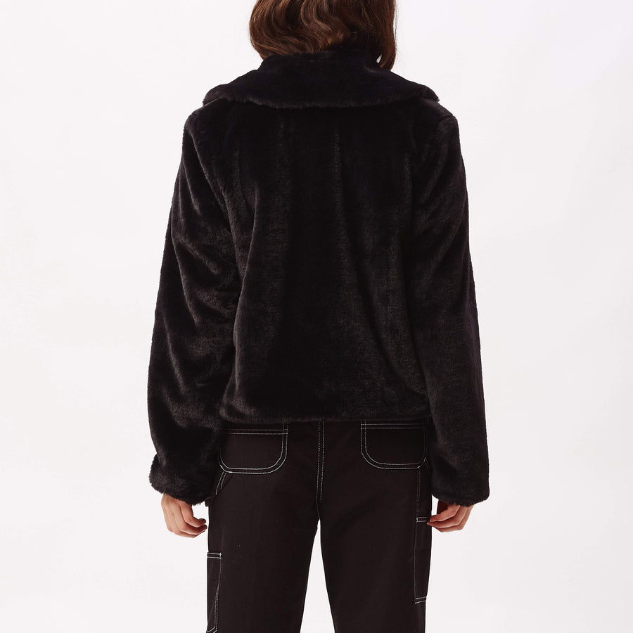 Icon Faux Fur Jacket Black