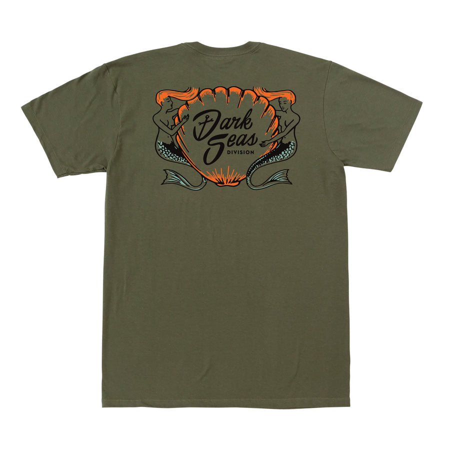 color: army ~ alt: shoreline old time tee