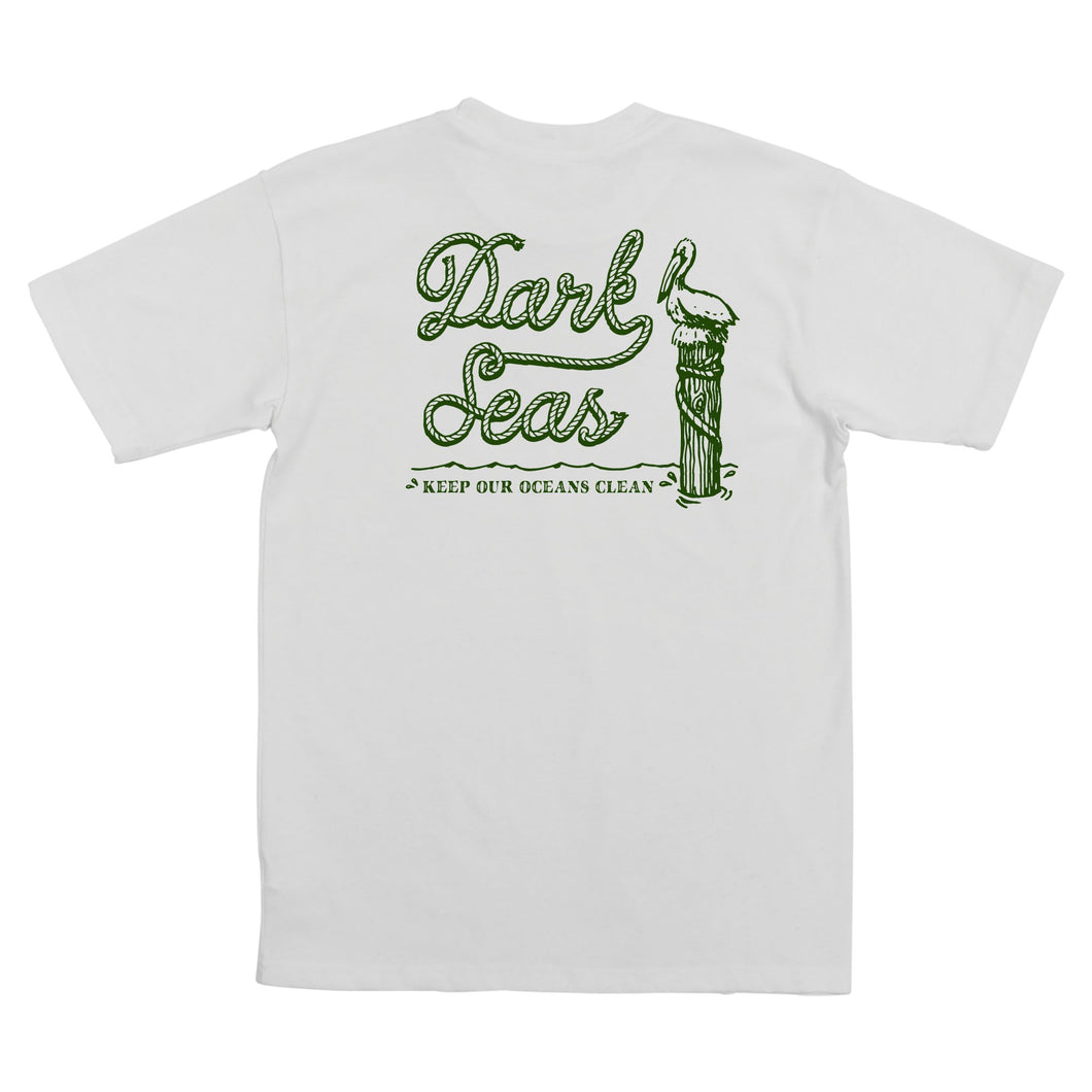 color: white ~ alt: Keep it clean recycled tee