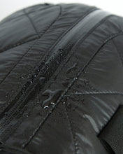color: black ~ alt: GBY Ultralight - Quilted Gym Duffel Bag Inside Out Detail ~ info: The finest YKK water resistant zippers