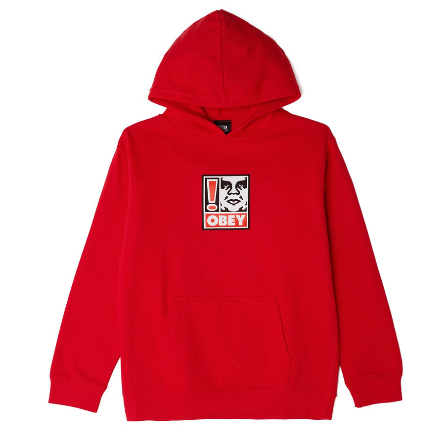 Exclamation Point Kids Hoodie red